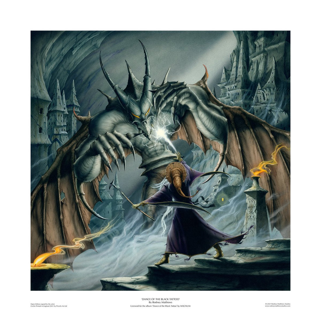 Dance of the Black Tattoo print by Rodney Matthews