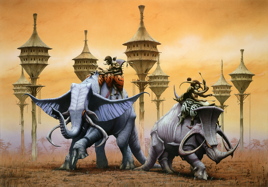 Drumboogie (1984), Inks, 70 x 100 cm © Rodney Matthews