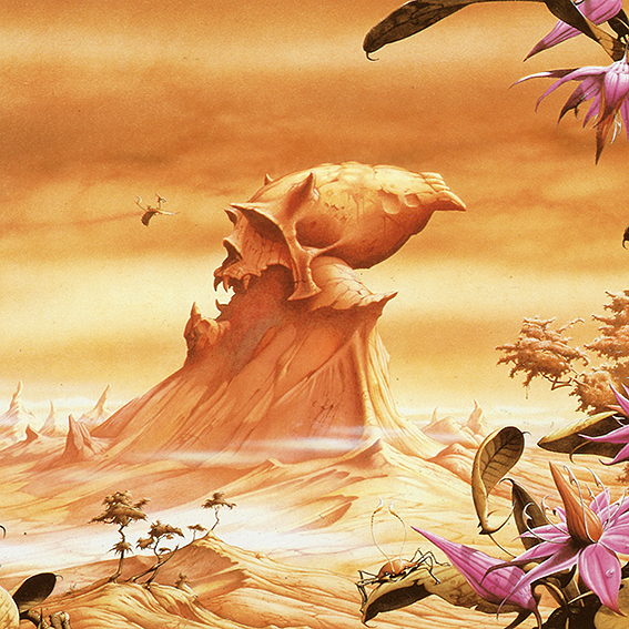 Detail from Werther's Skull by Rodney Matthews