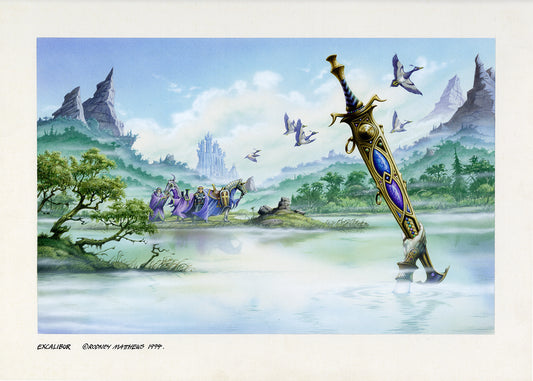 Excalibur original painting by Rodney Matthews