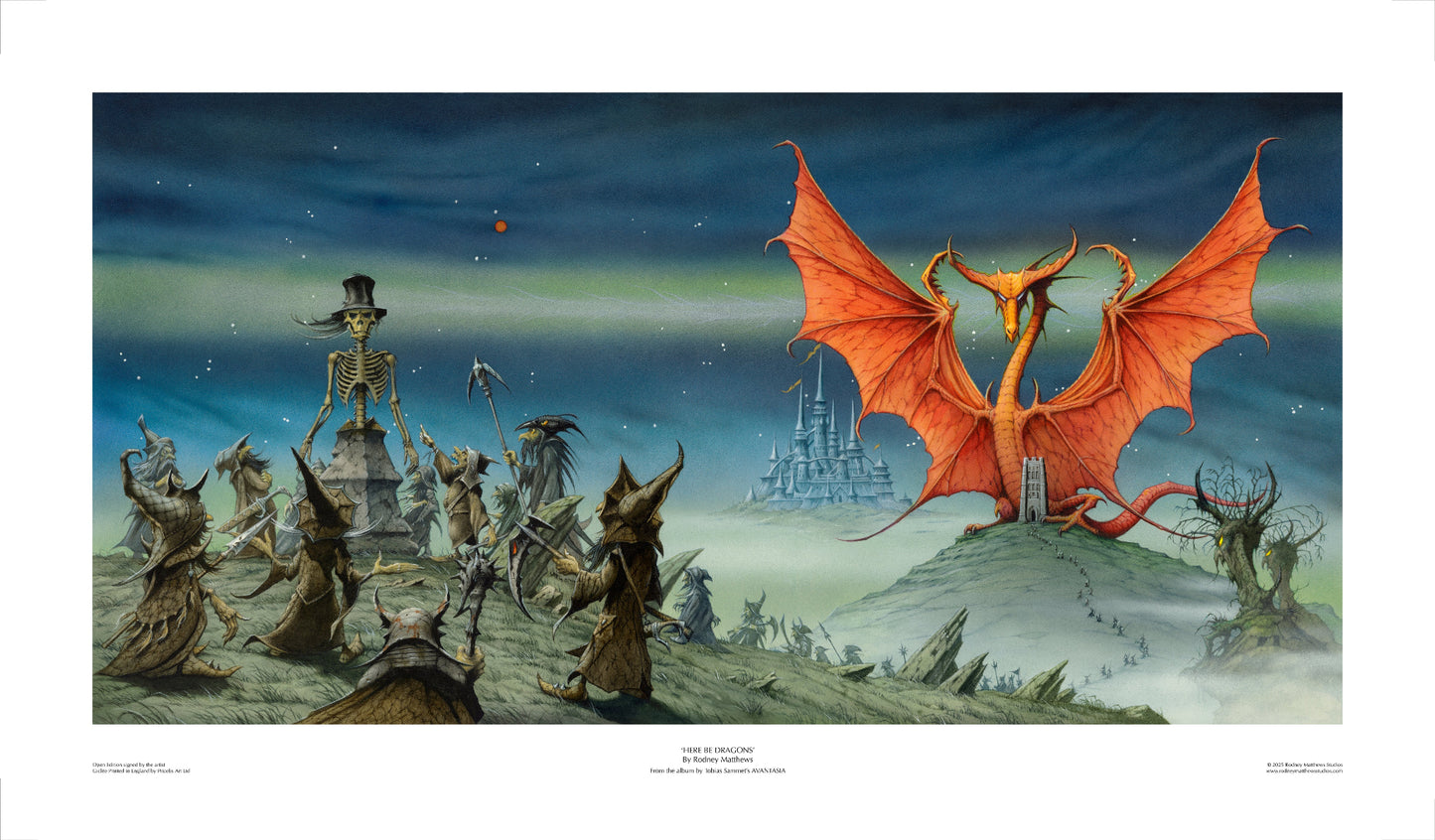 Here Be Dragons (Tobias Sammet's Avantasia) open edition print by Rodney Matthews