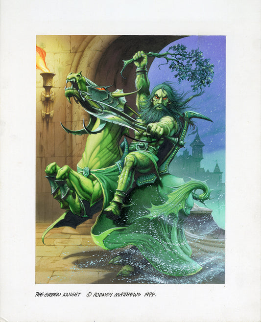 The Green Knight original painting by Rodney Matthews