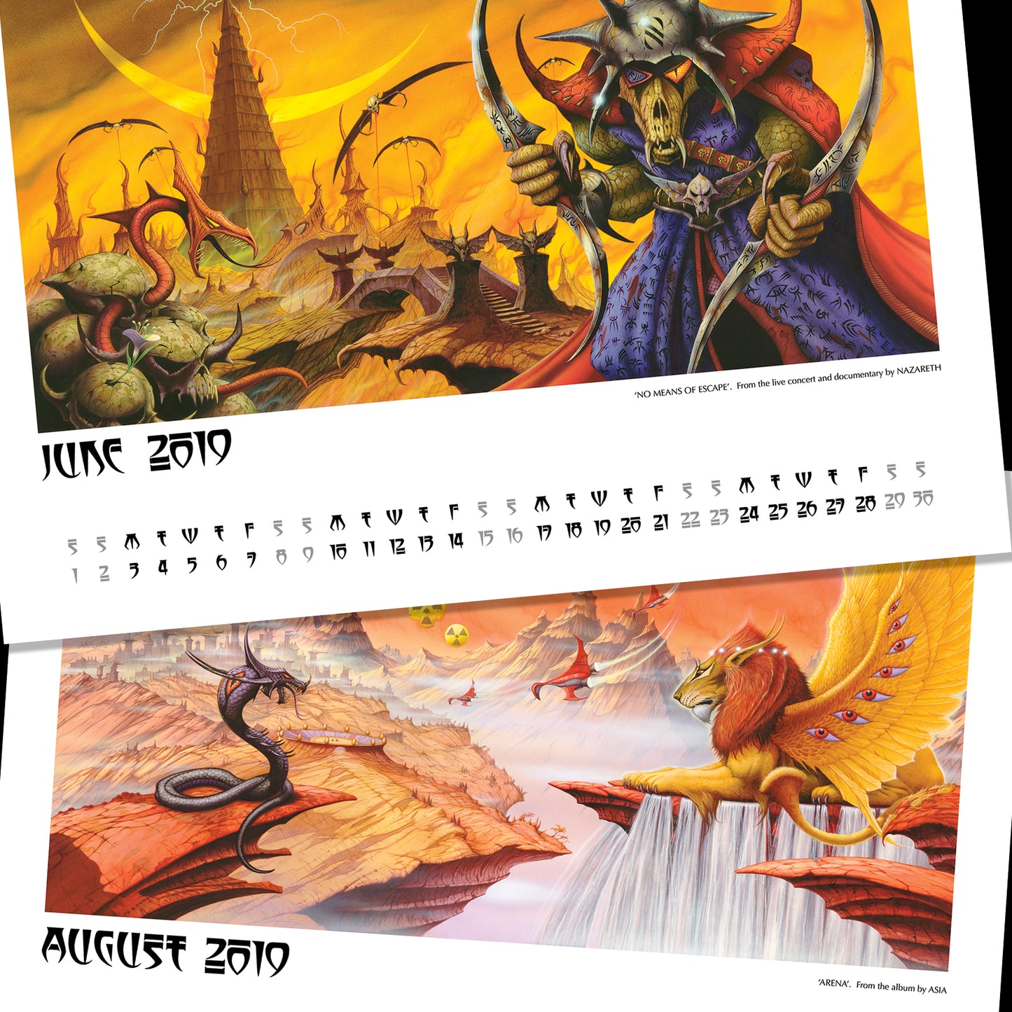 2019 Electric Rock calendar and limited edition giclèe print bundle