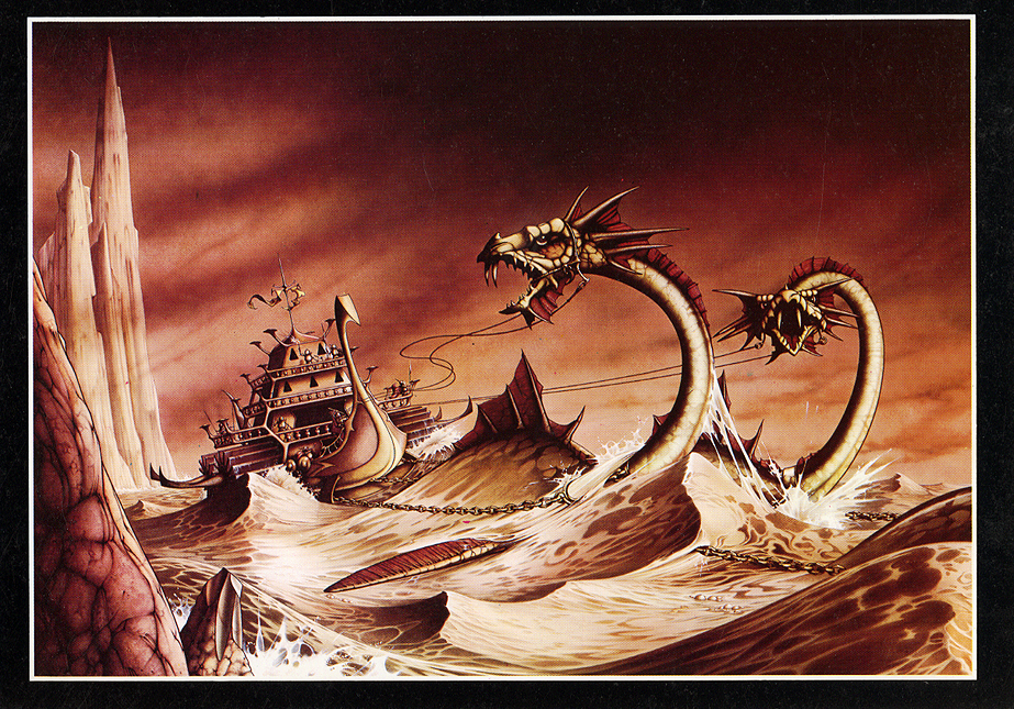 Original 1970s Note Card - The Sea Chariot of Rowenarc