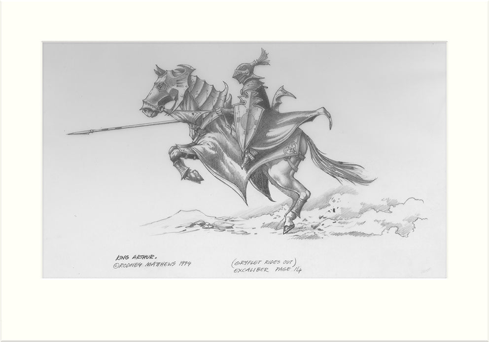 Gryflet Rides Out original pencil drawing