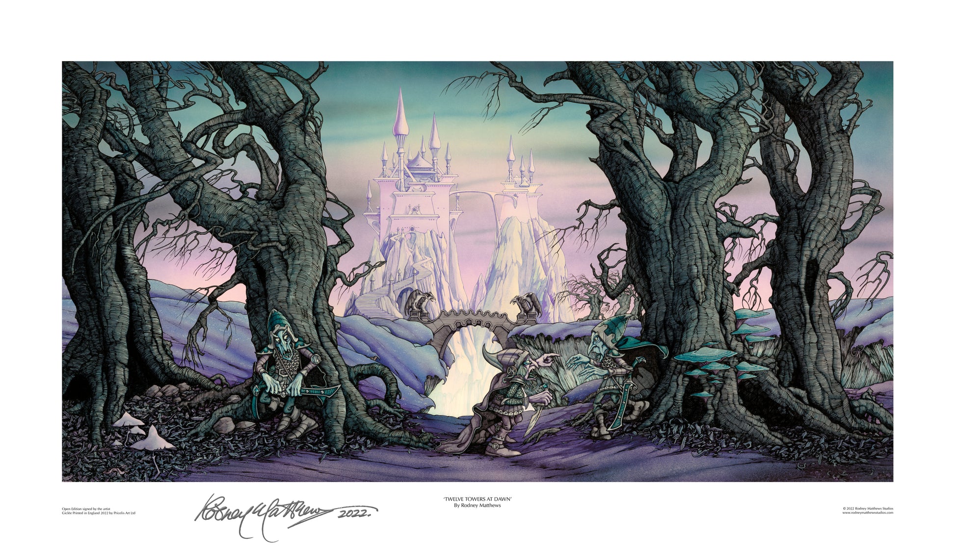 Twelve Towers at Dawn print by Rodney Matthews